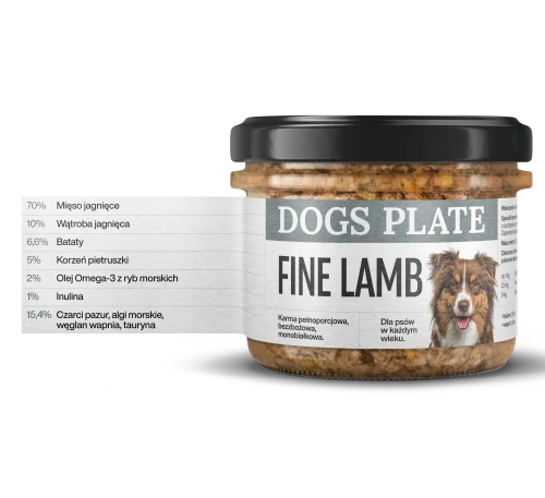 Dogs-Plate-Fine-Lamb-180g-Karma-monobialkowa-z-miesa-jagniecego.webp